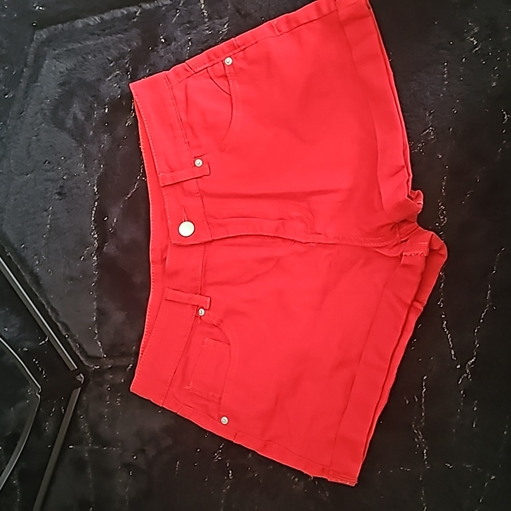 Red booty shorts